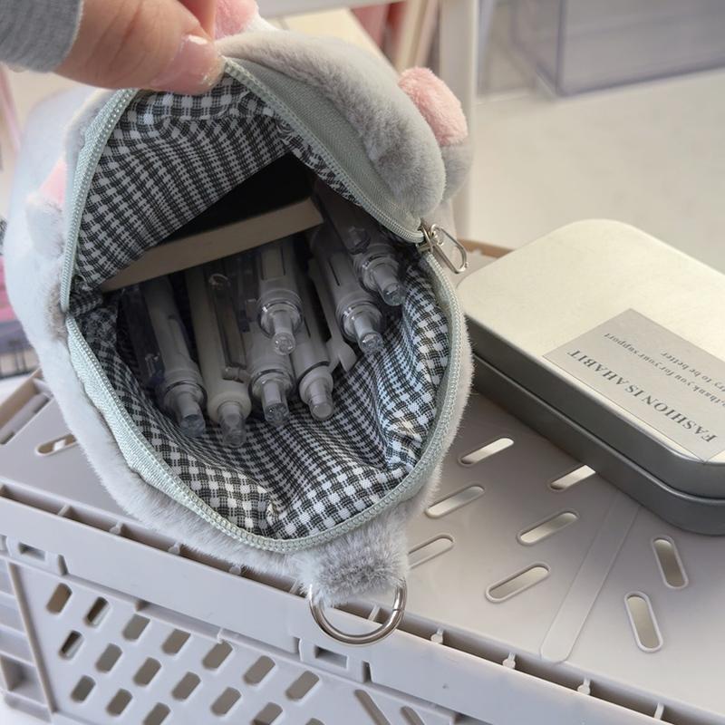 鼹鼠笔袋毛绒收纳袋卡通可爱大容量耐脏初中学生铅笔盒创意文具盒 - 图2