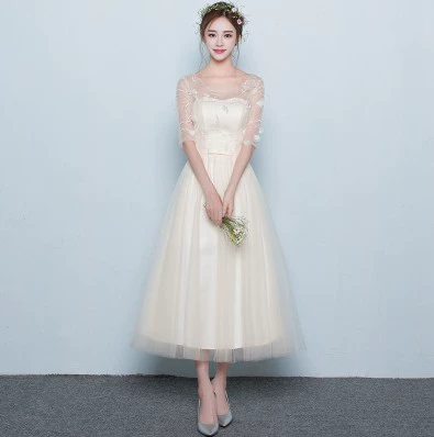 Летнее короткое платье подружки невесты для школьников, цвета шампанского, подходит для подростков