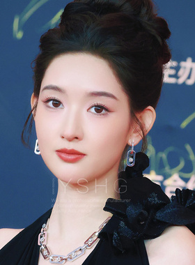 王玉雯同款耳环 精致椭圆耳钉轻奢高级感耳饰女气质奢华小众设计