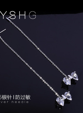 流金岁月倪妮同款耳环朱锁锁长款流苏蝴蝶结耳饰超仙气质百搭耳钉