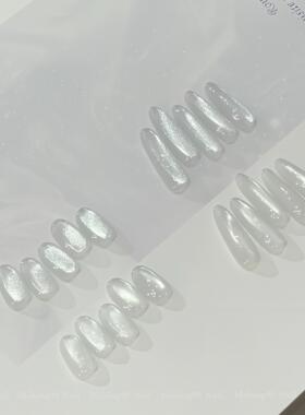 魅萱婚嫁系列冰透白开水玻璃珠猫眼胶2025年新款瓷白指甲油胶美甲