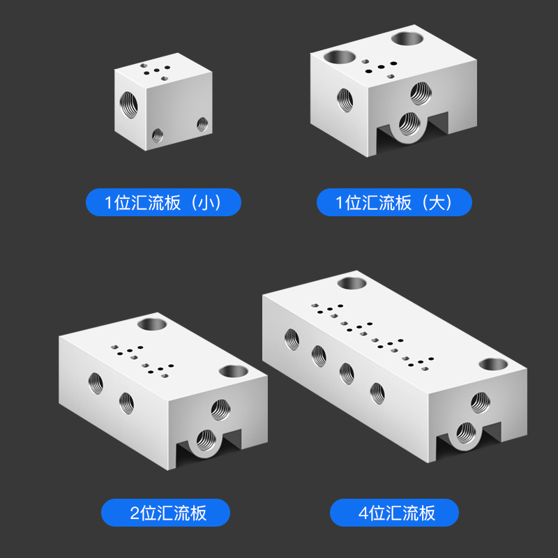 10mm微型电磁阀专用汇流板1F/2F/3F/4F/5F/6F/7F/8F/9F/10F底座 - 图0