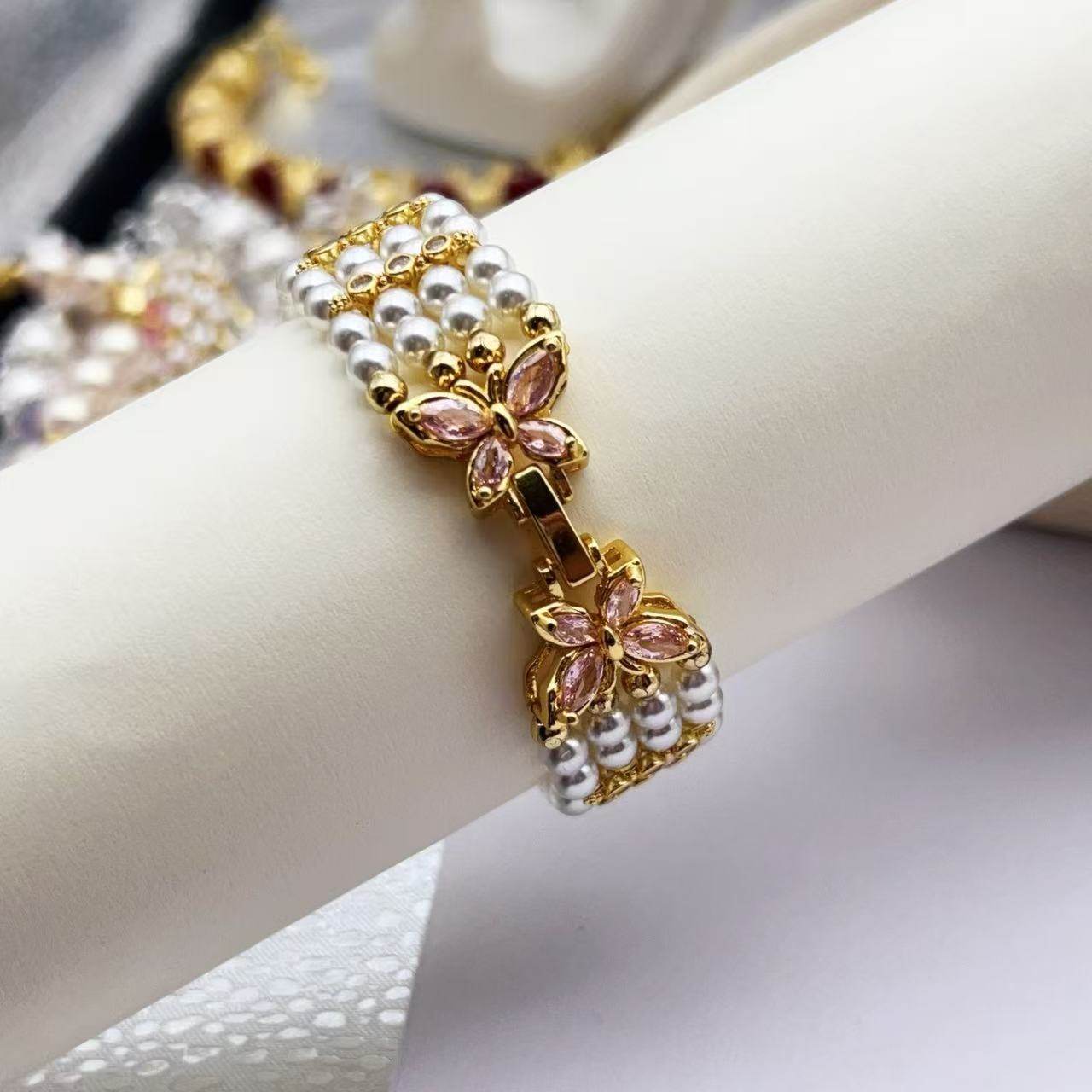 18k铜包金电镀蝴蝶双排项链手链珍珠链扣表带扣diy饰品配件,淘宝优惠券,粉丝福利购,淘宝优惠卷