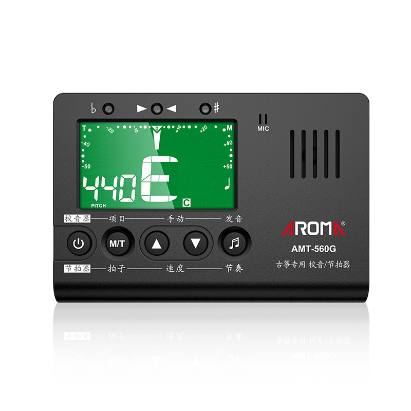 阿诺玛旗舰店阿诺玛AROMA AMT-560G 古筝专用调音器 节拍器定音器校音表三合一3