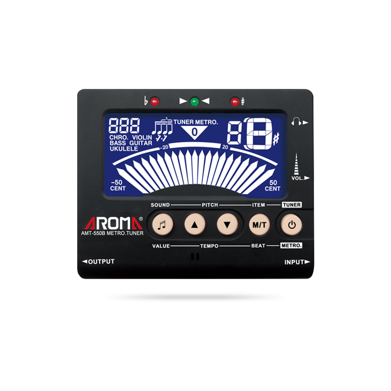 阿诺玛旗舰店阿诺玛AROMA AMT-550B 三合一吉他贝斯调音定音节拍器校音表包邮3
