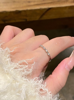 闪钻戒指小众高级感精致素圈