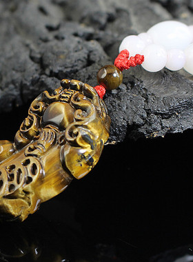 虎睛石貔貅玉挂坠包邮