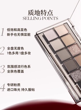【酵色】Joocyee十二色眼影盘百搭日常淡妆低饱和高显色消肿高级
