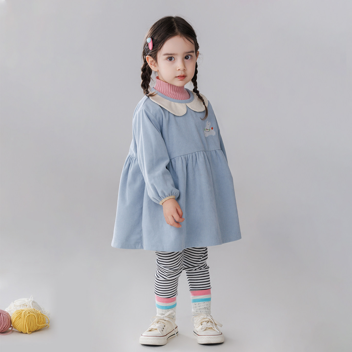 韩版女宝宝护衣秋冬灯芯绒防水防脏吃饭围兜婴幼儿公主风反穿罩衣,淘宝优惠券,粉丝福利购,淘宝优惠卷