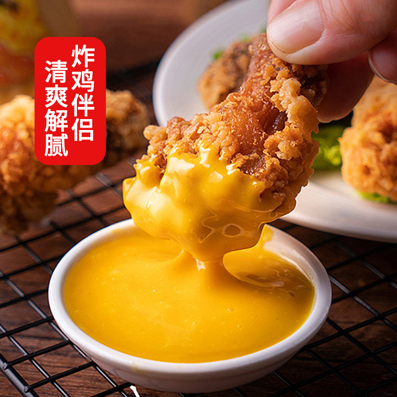 百利蜂蜜芥末酱1kg商用 韩式炸鸡蒜香琥珀酱蔬菜水果沙拉酱芥末酱 - 图1