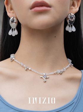 新品小众珍珠项链INIZIO紫玉玛瑙