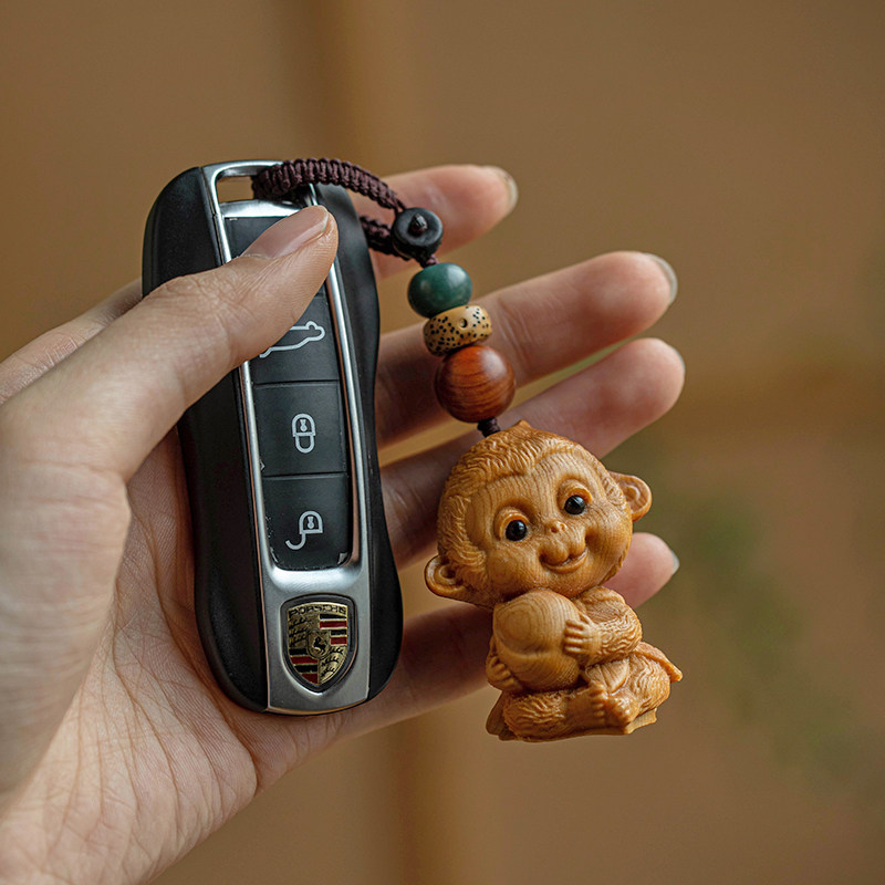 崖柏木雕十二生肖猴汽车钥匙扣鼠牛虎兔龙蛇马羊鸡狗猪包挂件礼物,淘宝优惠券,粉丝福利购,淘宝优惠卷