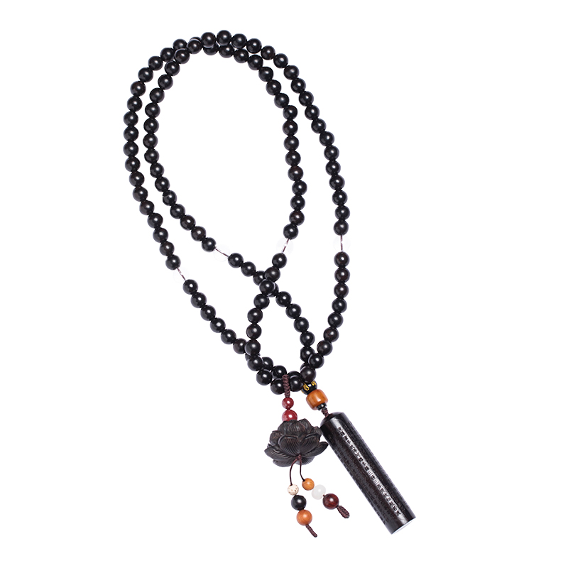 黑檀木新款汽车挂件朱砂车载挂件平安莲花高档男士后视镜高级吊饰 - 图3