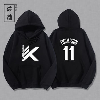 ເສື້ອກິລາບານບ້ວງ Warriors Klay Thompson hooded sweatshirt ນັກຮຽນຜູ້ຊາຍ ເສື້ອກິລາ ເສື້ອກິລາ ໂສ້ງຂາອອກ trendy