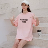 Tide, хлопковая летняя футболка с коротким рукавом для отдыха, свободный крой, в корейском стиле, яркий броский стиль