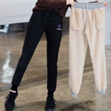 Утепленные демисезонные хлопковые джинсы с начесом, спортивные штаны для школьников, коллекция 2021, в корейском стиле, свободный крой