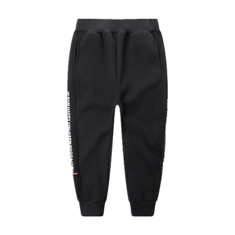 童装裤子男童一体绒裤子儿童加绒运动裤冬装新款中大童长版宽松潮