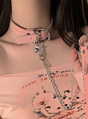 黑色白色狗骨头y2k辣妹甜酷脖颈环choker颈链项圈锁骨链项链女酷