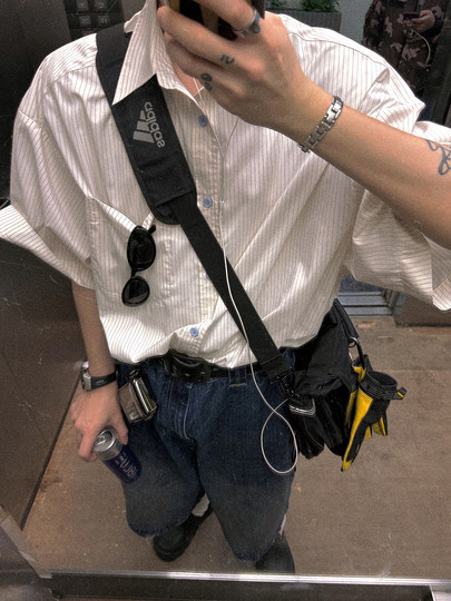 полосатая рубашка Aurocean с короткими рукавами