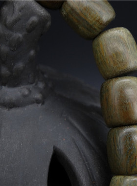 天然刻字檀香木佛珠手链