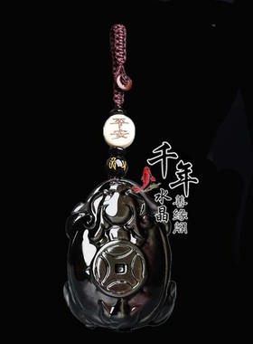 2026保平安护身天然黑曜石金曜石龙龟保泰吊坠灵龟保运金龟赐瑞