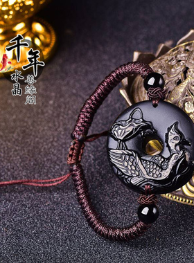 2025年天然黑曜石比翼增情手链爱情姻缘情侣饰品比翼鸟吉祥