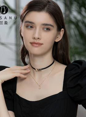 兰盈奥地利水晶星月锁骨链