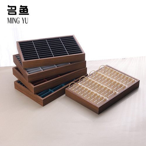 黑胡桃色无盖展示盘40位手镯盘看货盘手链手串饰品盘首饰盒陈列盘 - 图0