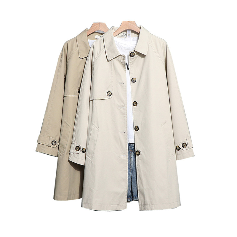 中长款小个子春秋季新款韩版潮风衣 葆素风衣