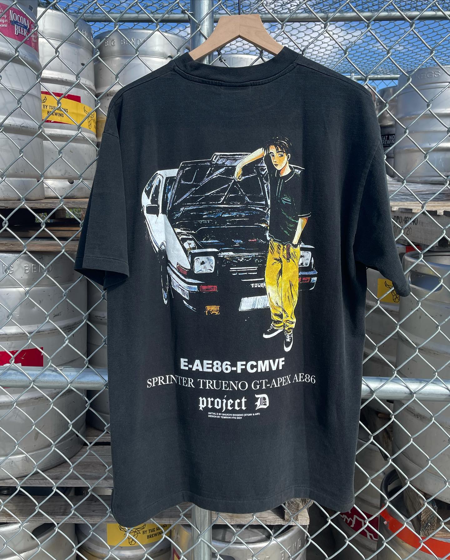 孤独星球动漫 Initial D Fujiwara Takumi shirt 中性风暗黑系T恤 - 图1