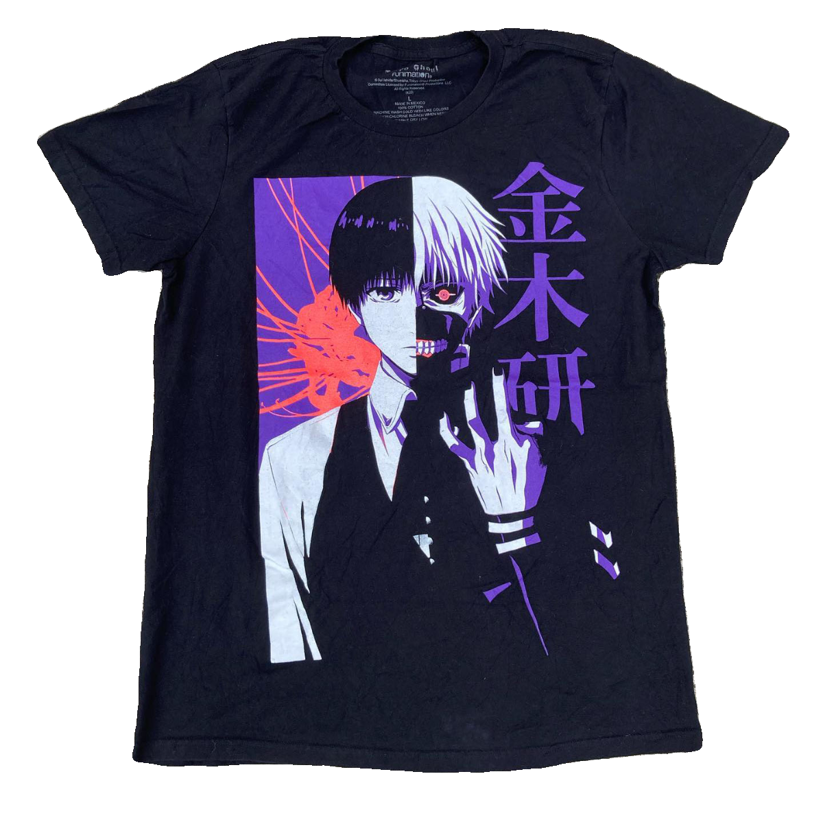 孤独星球动漫 Tokyo Ghoul Kaneki shirt 90s oldshould美式日系 - 图1