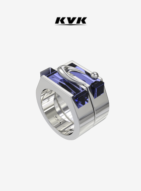 kvk月牙拼接个性小众风银戒指