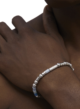 小众拼色宝石925银手链高级感