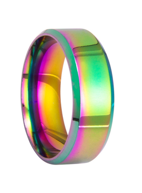 KANZAO欧美老款 8MM光面不锈钢男士戒指 简约时尚饰品首饰