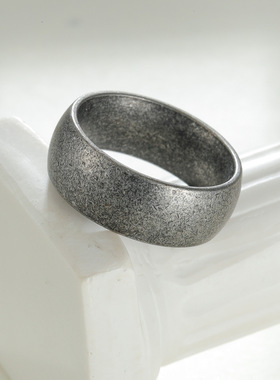 KANZAO简约时尚饰品戒指套装拉丝沙面复古做旧戒指