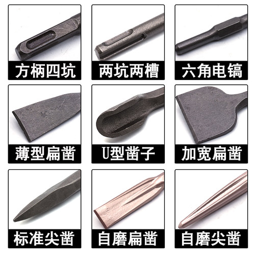 方柄四坑电锤加宽超薄扁凿子电镐加长铲墙混凝土开槽破碎凿子钻头 - 图0