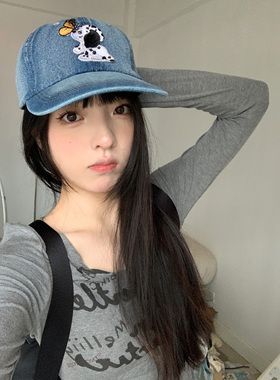 鸭舌帽可爱女四季弯檐