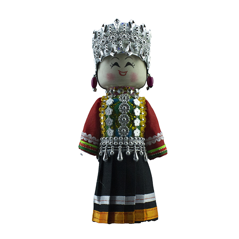 苗族娃娃工艺玩具贵州玩偶摆件壮族品少数木制特色人手工多个民族