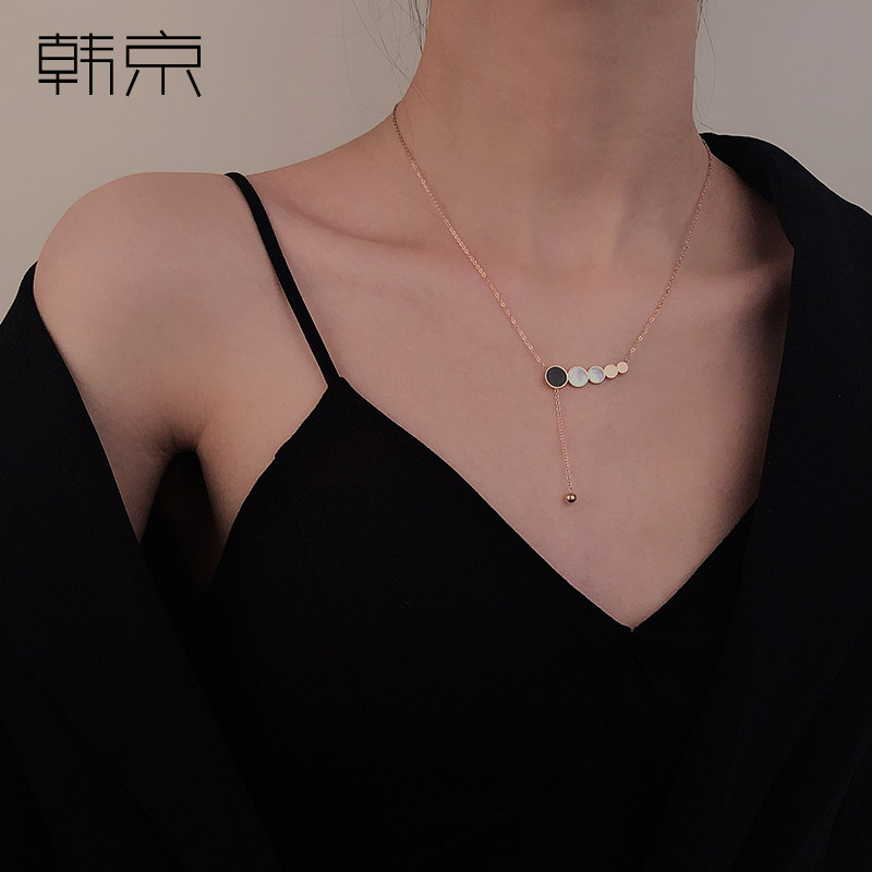 韩京贝壳女韩版潮人吊坠ins锁骨链 韩京饰品项链