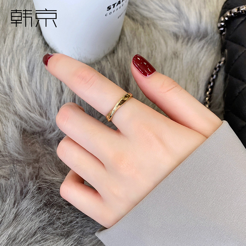 韩京ins潮男女对戒简约日韩版钛钢 韩京饰品戒指/指环