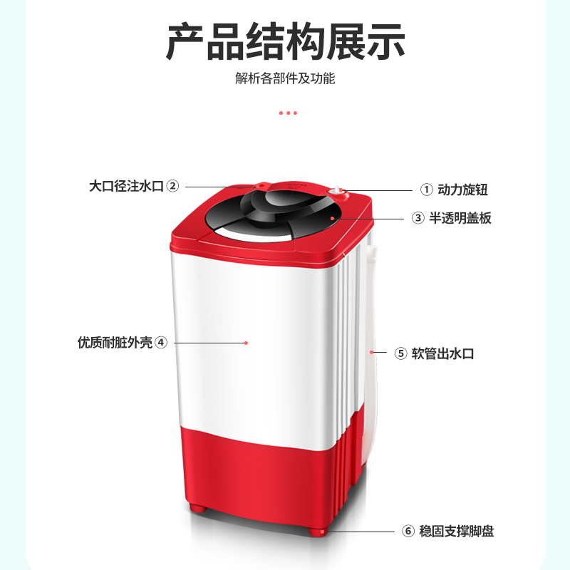 夏新脱水机甩干机家用小型单甩脱干机宿舍学生甩干桶迷你单脱水桶 夏新脱水机甩干机家用小型单甩脱干机宿舍学生甩干桶迷你单脱水桶