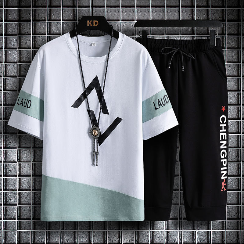 青少年夏季短袖男孩子夏装帅气t恤 外叁T恤