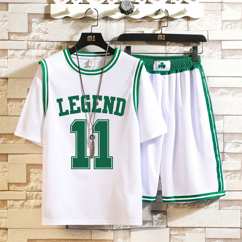 高中学生夏季篮球服男孩短袖t恤 外叁T恤