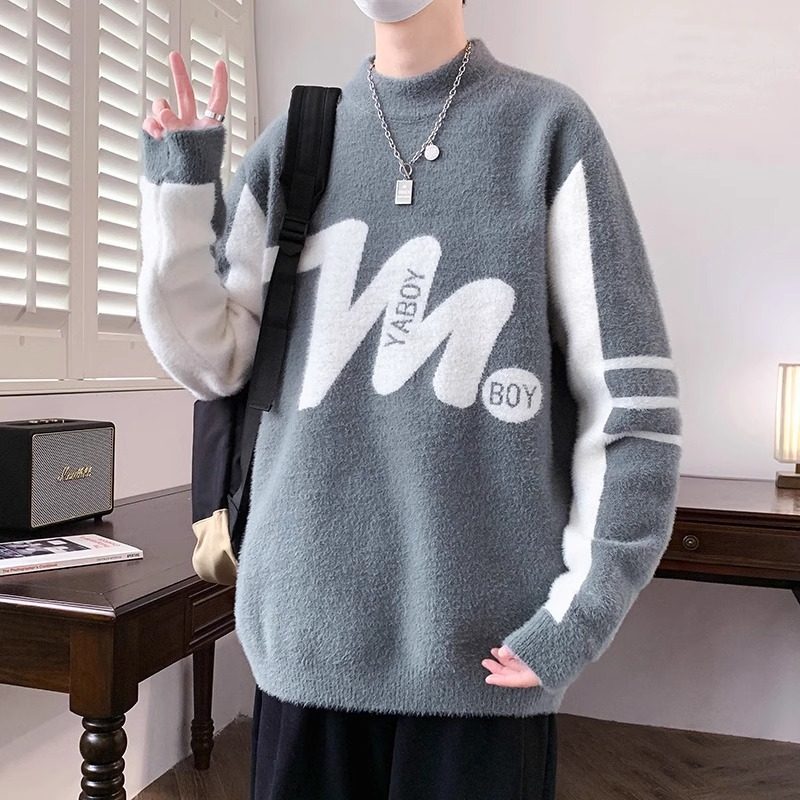 青少年水貂绒毛衣男秋冬季加厚针织打底衫初中高中学生大童保暖衣,淘宝优惠券,粉丝福利购,淘宝优惠卷