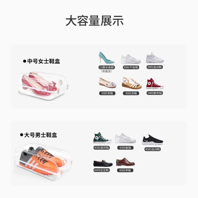 耐奔透明鞋盒鞋子收纳盒整理箱神器男女鞋柜宿舍鞋箱塑料鞋架盒,淘宝优惠券,粉丝福利购,淘宝优惠卷