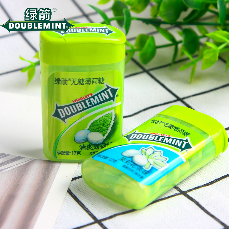 綠箭薄荷糖約20粒12gx3瓶 冰檸黑加侖茉莉花清爽清新口氣食品包郵_亦泓食品專營店_零食/堅果/特產