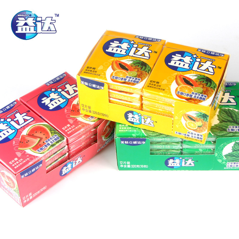 益达无糖木糖醇12片3盒口气清新 亦泓食品糖果