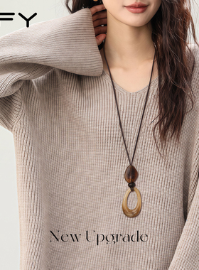 美拉德长款毛衣链女2026新款ins轻奢高级感水滴吊坠挂脖装饰项链