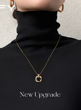 秋冬金色吊坠毛衣项链女款2025新款高级感轻奢小众锁骨链日常百搭
