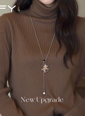 小马项链女2025新款高级感毛衣链大气高档属马本命年吊坠秋冬配饰